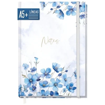 Imagen de paper&amp;you® cuaderno A5+ a rayas, con banda elástica, 156 páginas, 78 hojas, como diario de balas, diario, notas, sostenible y respetuoso el medio ambiente