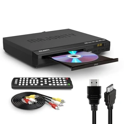 Imagen de Majority Reproductor DVD HDMI para TV Región Libre Player 1080P Lector con USB, CD y MP3 Cable HDMI, RCA Mando a Distancia Incluidos