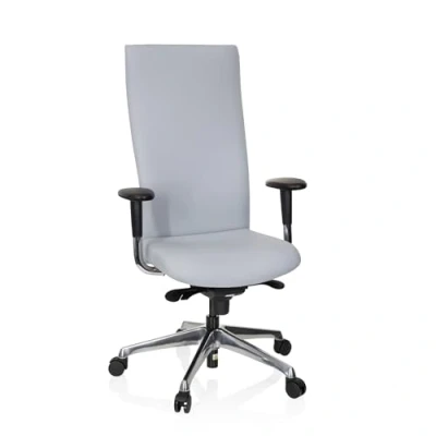 Imagen de hjh Office 710525 Silla de Oficina Tec Tela Gris, Escritorio, Respaldo Alto, ergonómica, Ajuste Profundidad del Asiento