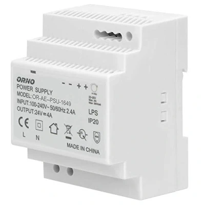 Imagen de ORNO PSU 1649 Transformador para carril DIN 24VDC, 4A, 100W (4 módulos)