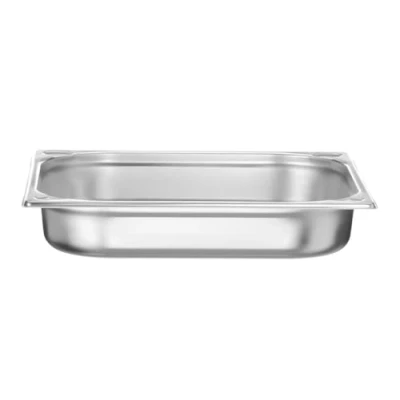 Imagen de HENDI Recipiente GN 2/3,contenedor GN,esquinas reforzadas,resistente a Temperaturas de 40 300C,apto para hornos,congeladores,calientaplatos,baño María,5.5L,354x325x(H) 65mm,acero inoxidable