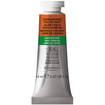 Imagen de Winsor &amp; Newton Acuarela Profesional Pintura De Acuarela, Alta Luminosidad, Resistente a la Luz, Calidad Archivo, Tubo 14 ML, Color Amarillo Oscuro Libre Cadmi