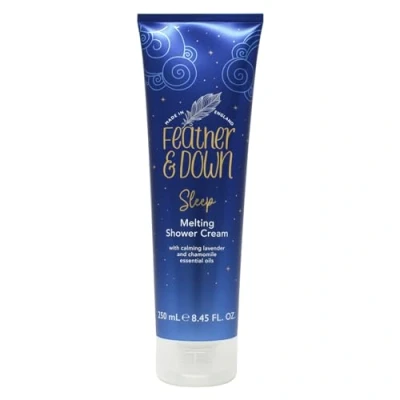Imagen de Feather &amp; Down Crema de ducha Sweet Dream Melting 250 ml, limpia tu piel y mente, con aceites esenciales calmantes lavanda manzanilla, hecha extractos naturales, vegana libre crueldad