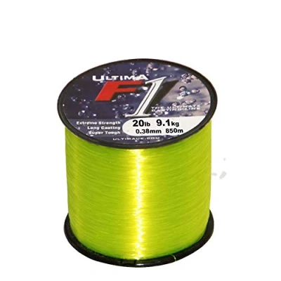 Imagen de ULTIMA E5115 F1 Línea de Pesca mar Muy Fuerte, Unisex, Amarillo Fluorescente, 0.38 mm 20.0 LB
