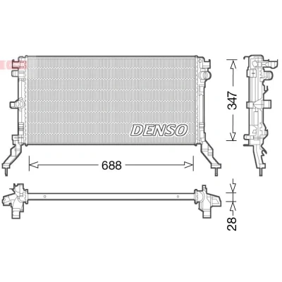 Imagen de DENSO DRM23039 Radiador, refrigeración del motor 688 347 28