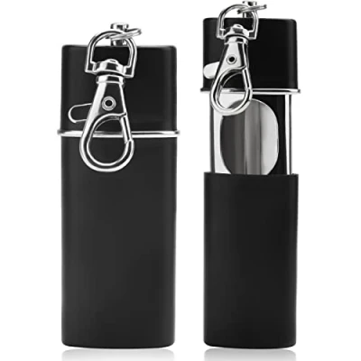 Imagen de HENGBIRD Cenicero De Bolsillo para cigarrillos Resistente a los olores, Viaje, Portatil, Ceniceros Originales, Portatil Bolsillo,Cenicero Mano(2 Negro)