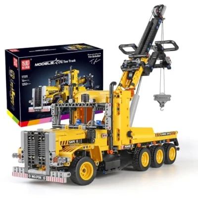 Imagen de Mould King 17011 Tecnología Construcción de Grúas Camión Remolque, Modelo Remolque Vehículo Construcción, Juguete la Serie Ingeniería para Niños (sin Motor)