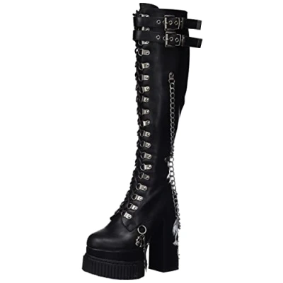 Imagen de LAMODA No Regrets, Botas Mid Calf Mujer, Calavera Negra, 37 EU