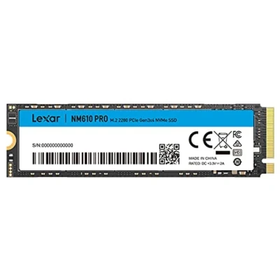 Imagen de Lexar NM610PRO 2TB SSD, SSD Interno M.2 2280 PCIe Gen3x4 NVMe 1.4, hasta 3300 MB/s de Lectura, Unidades internas con Flash NAND 3D para portátiles, computadoras Escritorio y PC