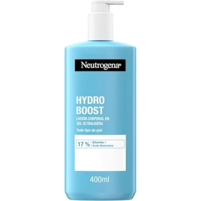 Imagen de Neutrogena Hydro Boost Loción en Gel Ultraligera (400 ml), crema hidratante corporal refrescante con Glicerina y Ácido Hialurónico para todo tipo de piel
