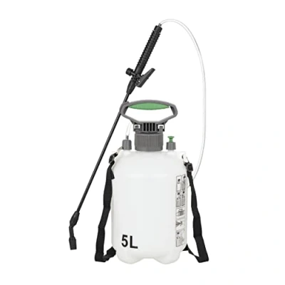 Imagen de Relaxdays Pulverizador Presión, 5 L, Boquilla Ajustable, Riego y Protección de Plantas, Correa, Rociador Jardín, Blanco