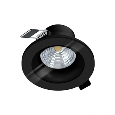 Imagen de Eglo LED foco empotrable Salabate, luz regulable de aluminio y cristal, lámpara en negro, iluminación para baño blanco neutro, IP44, diámetro 8,8 cm