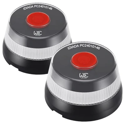 Imagen de WE 2 Unidades Luz Emergencia Coche DGT 3.0 (Obligatoria) Homologado con Geolocalización Baliza V16 Conectada [Datos incluidos hasta 2038] avería GPS y Base Imantada