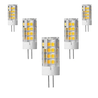Imagen de OUKAIDE Pack 5 bombillas LED G4 5W blanco cálido 3000K, bombilla súper brillante, 500 lm, ángulo de haz 360, AC 220 240 V, no regulable, base cerámica