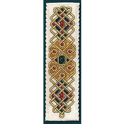 Imagen de Textile Heritage Kit de marcapáginas punto cruz, joya celta