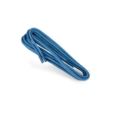 Imagen de Kaps Cordones Redondos Encerados, de 100% algodón natural, Elegantes para Zapatos Vestir y Diario, Hecho en Europa (90 cm 5 a 6 pares ojales / 52 Azul Intermedio)