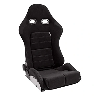 Imagen de AUTO STYLE Asiento Deportivo &#039;BS5&#039; Negro/Gris Respaldo de Poliéster Ajustable Doble Cara incl. Correderas