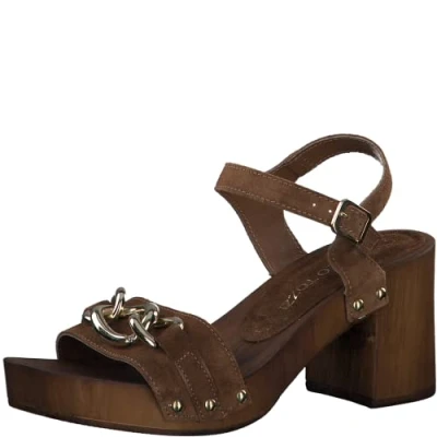 Imagen de MARCO TOZZI 2 28362 20, Sandalia con talón para Mujer, Marrón (Cognac), 37 EU
