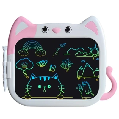 Imagen de JOEAIS Tableta Escritura LCD 10 Pulgadas, Tablero De Dibujo con DiseñO Gato Animado, Juguetes Educativos Y Viaje para NiñOs NiñAs, Excelente CumpleañOs NiñOs.