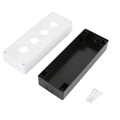 Imagen de BX4 caja de interruptor 22 mm Control botón cuatro agujeros protectora Impermeable(White)
