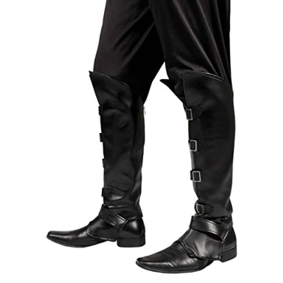 Imagen de Boland 81994 Cubrebotas Striker, negro, accesorio para disfraz de pirata, bucanero, mosquetero o medieval, disfraces carnaval