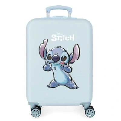 Imagen de Disney Stitch Naughty Make a Face Maleta de Cabina Azul 38x55x20 cms Rígida ABS Cierre combinación Lateral 34L 2 kgs 4 Ruedas Dobles Equipaje Mano