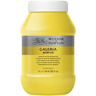 Imagen de Winsor &amp; Newton acrílico Galeria bote de 1L tono amarillo cadmio medio