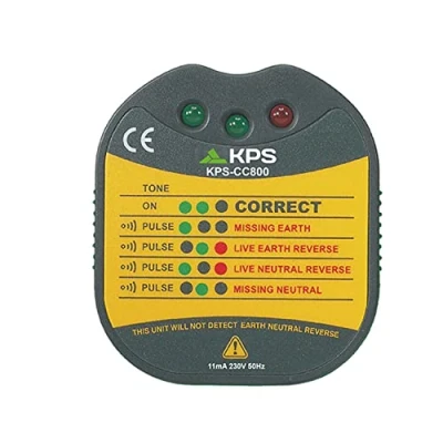Imagen de KPS CC800 Comprobador de Enchufes Comprobación del Cableado Enchufe mediante LEDs con clavija Schuko
