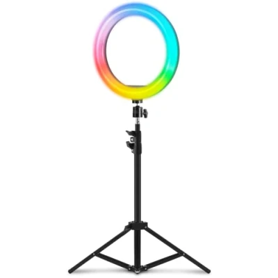 Imagen de ANILLO DE ILUMINACION PROFESIONAL MARS GAMING ARGB CON 35 MODOS ESTUDIO Y AMBIENTE SOPORTE WEBCAM O SMARTPHONE