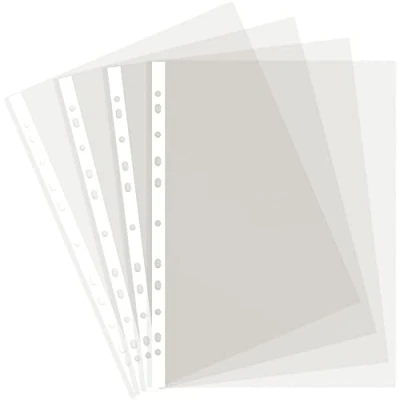Imagen de Grafoplás Caja 100 Fundas Multitaladro A4 Galga Calidad Basica Lomo Reforzado 11 Taladros Polipropileno Piel Naranja Perfectas para Proteger Documentos de Papel