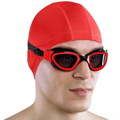 Imagen de AqtivAqua DX Gafas Natacion Polarizadas Hombre Piscina Niño Mujer Niña (Rojo, Polarizadas)