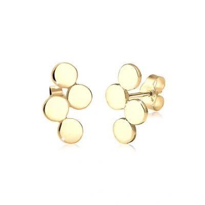 Imagen de Elli Pendientes Mujer diseño geométrico minimalista fricados en plata de ley 925 chapada oro rosa