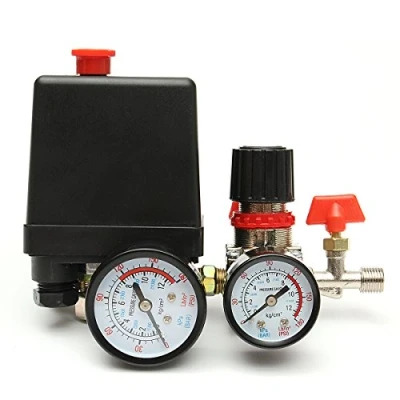 Imagen de MASUNN 125Psi Compresor De Aire Válvula Presión Interruptor Control Manómetros Múltiples Reguladores