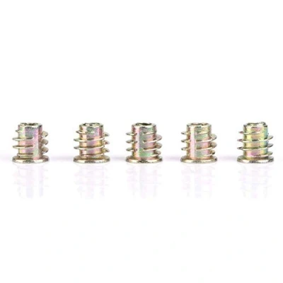 Imagen de M4/M5 tuerca hexagonal roscada de aleación zinc, fijación en el interior, insertada con tornillo para muebles madera (M4 x 8 (50 unidades)