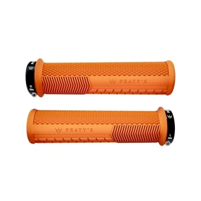Imagen de Peaty&#039;s Monarch Grips Naranja/moleteado/Fino Control de Carrera, Duradero, Barras ergonómicas, Almohadilla cómoda para el Pulgar, Todo día, Tipo Clima y Terreno, Bicicleta montaña