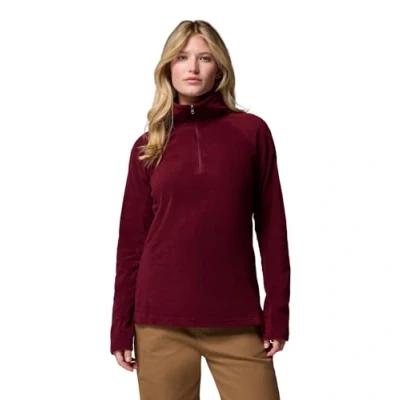 Imagen de Columbia Glacial 4 Forro polar con media cremallera para mujer, color vino intenso, talla XXL
