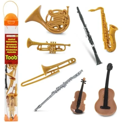 Imagen de Safari Ltd. 685404 Toob Instrumentos Musicales peones 8X Pintado, Multicolor, S
