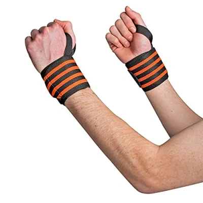 Imagen de Sveltus Protèges poignets Regulables para Adulto, Negro/Naranja
