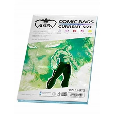 Imagen de Ultimate Guard UGD020002 Bolsas de Cómic Resellables, (versión en inglés), Polipropileno (PP), Pack 100
