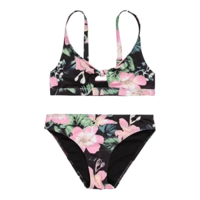 Imagen de Roxy Shadow Floral Bralette Bikini Anthracite para niños, Talla: 8a,