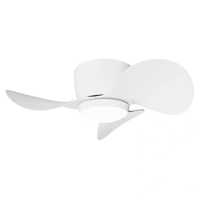 Imagen de Ventilador de techo pequeño moderno color Blanco, Motor DC silencioso con luz LED 20W 2000 lúmenes y mando a distancia Monty
