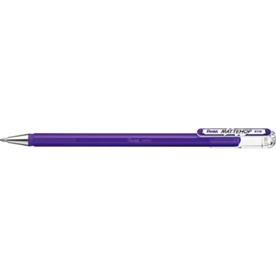 Imagen de Pentel K110 VVX Mattehop Bolígrafo roller de tinta gel con alta cobertura en acabado mate, modelo tapa, 1 unidad = 12 unidades, color morado