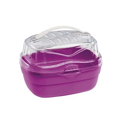 Imagen de Ferplast Trasportín para hámsteres y otros pequeños roedores ALADINO SMALL Jaula de viaje hámsteres, Rejillas ventilación, Cómoda asa, Cierre seguro, 20 x 16 h 13,5 cm Fucsia