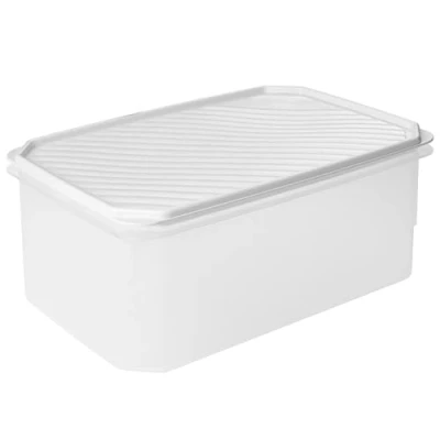 Imagen de TATAY Contenedor de alimentos rectangular gran capacidad con tapa flexible blanca, libre BpA, 4,7 L
