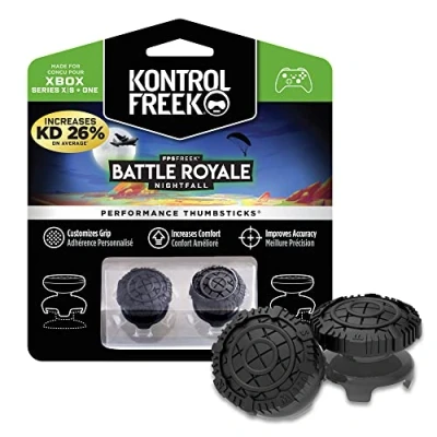 Imagen de KontrolFreek FPS Freek Battle Royale Nightfall para Xbox One y Series X/S Performance Thumbsticks 2 Alturas elevadas, convexo Negro.
