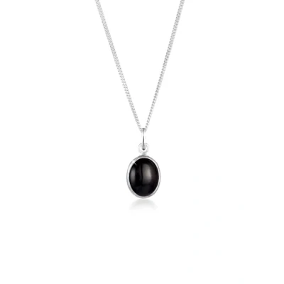 Imagen de Elli Collares Mujeres Colgante de Solitario Básico con Ónix Negro en Plata Ley 925