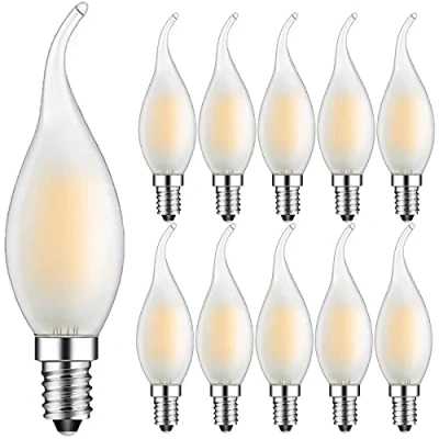 Imagen de Suncan Pack de 10 Unidades E14 Edison LED 4W Filamento COB Vela del 300LM Bombilla Retro Vintage Blanco Cálido 2700K 220V AC No regulable …