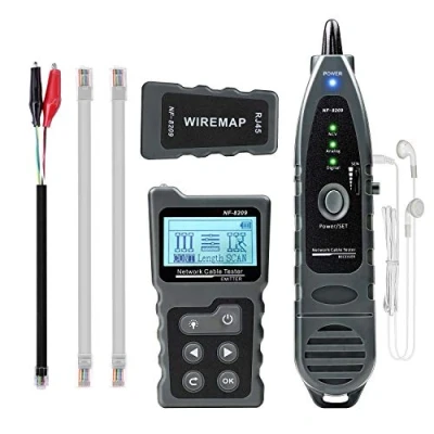 Imagen de KOLSOL 4 en 1 Network cable Tracker PoE Tester con NCV y lámpara para CAT5e/CAT6/CAT6a, detecta voltaje PoE, estándares PSE, mide la distancia de falla del mediante función TDR NF 8209