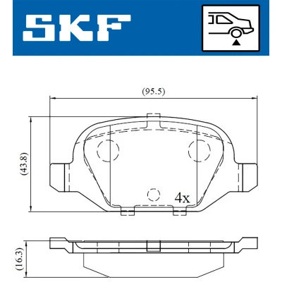 Imagen de SKF VKBP 90472 Juego de pastillas freno no preparado para indicador desgaste ALFA ROMEO: 147, GT, 156 Sportwagon, LANCIA: Lybra Berlina