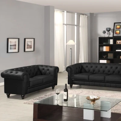 Imagen de Menzzo A6052 Sofá, contemporáneo, de 2 plazas, madera, 80 x 157 72 cm, negro